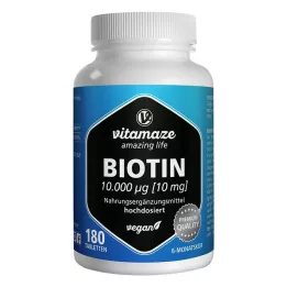 BIOTIN 10 mg suurtes annustes vegan tabletid, 180 tk