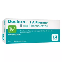 DESLORA-1A Pharma 5 mg õhukese polümeerikattega tabletid, 6 tk