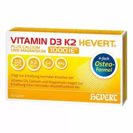 VITAMIN D3 K2 Hevert plus Ca Mg 1000 IE/2 kapslit, 60 tk