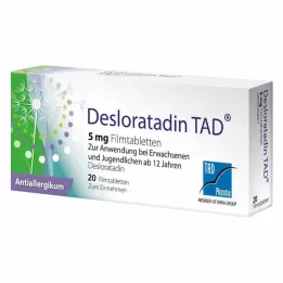 DESLORATADIN TAD 5 mg õhukese polümeerikattega tabletid, 20 tk