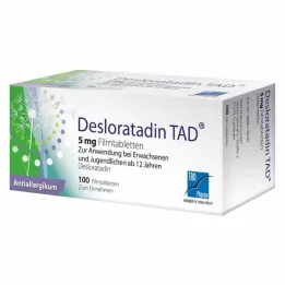 DESLORATADIN TAD 5 mg õhukese polümeerikattega tabletid, 100 tk