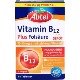Abtei Vitamiin B12 pluss foolhappe depoo tabletid, 30 tk