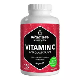VITAMIN C 160 mg Acerola ekstrakti puhtad vegan kapslid, 180 tk