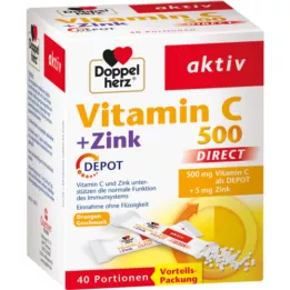 DOPPELHERZ C 500+zink -depoo DIRECT graanulid, 40 tk