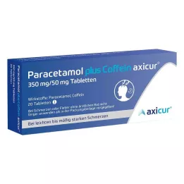 PARACETAMOL pluss Caffeine axicur 350 mg/50 mg tabel., 20 tk