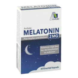 Melatoniin 2 mg pluss humala ja melissi kapslid, 60 tk