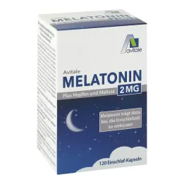 Melatoniin 2 mg pluss humala ja melissi kapslid, 120 tk