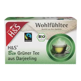 H&amp;S Organic Green Tea Darjeeling Filter Bags, 20X2 g