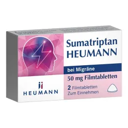 Sumatriptan Heumann migreeni korral 50 mg õhukese polümeerikattega tabletid, 2 tk