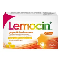 Lemocin® kurguvalu mee ja sidruni maitsega, 24 tk