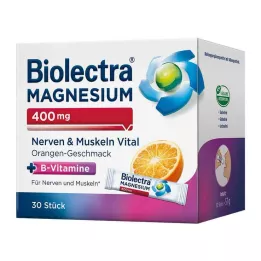 BIOLECTRA Magneesium 400 mg Närvid &amp; Lihased elutähtsad, 30X1,9 g