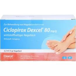 CICLOPIROX Dexcel 80 mg/g toimeainet sisaldav küünelakk, 3,3 ml