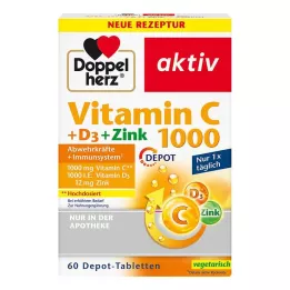 DOPPELHERZ Vitamiin C 1000+D3+Zinc Depot tabletid, 60 tk