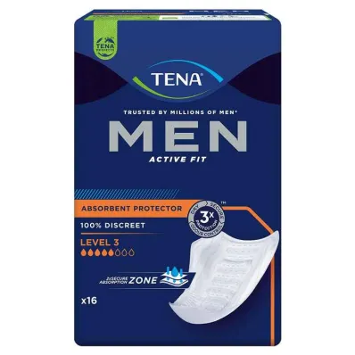 TENA® MEN ACTIVE FIT Inkontinentsi 3. taseme padjad, 16 tükki