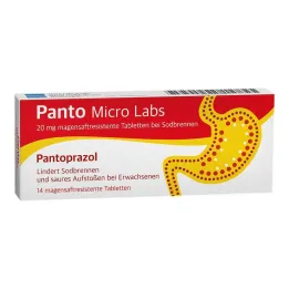 Panto Micro Labs 20 mg enterokattega tabletid kõrvetiste vastu, 14 tk