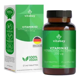 K2-vitamiin 200 µg MK-7 vegan tabletti, 240 tk