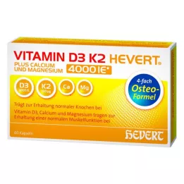 VITAMIN D3 K2 Hevert plus Ca Mg 4000 IE/2 kapslit, 60 tk