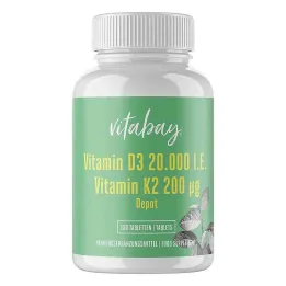D3-vitamiini depoo 20 000 RÜ + vitamiin K2 200 mg tabletid (180 tk)