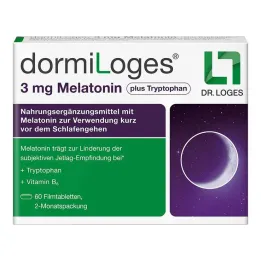 Dormiloges 3 mg melatoniini pluss trüptofaani õhukese polümeerikattega tabletid, 60 tk