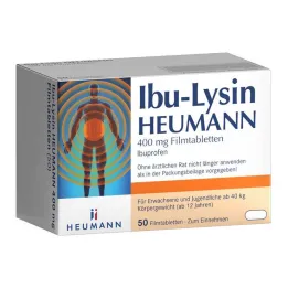 Ibu-Lysine Heumann 400 mg õhukese polümeerikattega tabletid, 50 tk