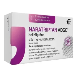 NARATRIPTAN ADGC® migreeni korral 2,5 mg õhukese polümeerikattega tabletid, 2 tk