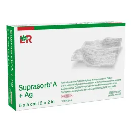 Suprasorb A + Ag Antimik.Cal.Alginaat kompress 5x5 cm, 10 tk