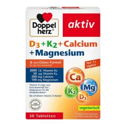 Doppelherz D3 + K2 + Kaltsium + Magneesium tabletid, 30 tk