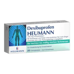 Dexibuprofen Heumann 200 mg õhukese polümeerikattega tabletid, 20 tk