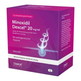 Minoxidil Dexcel 20 mg/ml pihusti peanahale, 3x60 ml