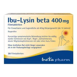 Ibu-Lysine beta 400 mg õhukese polümeerikattega tabletid, 20 tk