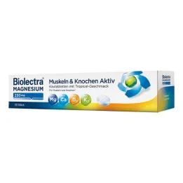 Biolectra Magnesium 250 mg Muscles &amp; Bones Active närimistabletid, 30 tk