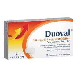 Duoval 500 mg / 150 mg õhukese polümeerikattega tabletid, 20 tk