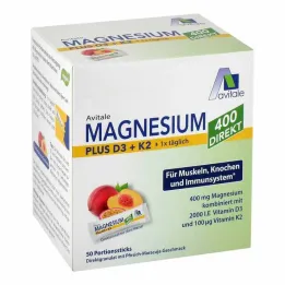 Magneesium 400 + D3 + K2 otsene virsiku kannatusvili, 50X2,5 g