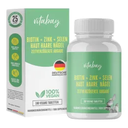 Biotiin + tsink + seleen Nahk + juuksed + küüned vegan tabletid, 180 tk