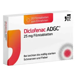 Diklofenak ADGC 25 mg õhukese polümeerikattega tabletid, 20 tk