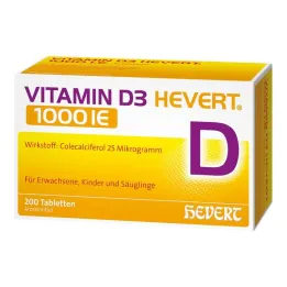 Vitamiin D3 Hevert 1000 IU tabletid, 200 tk