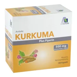Kurkum 500 mg + piperiini kapslid, 180 tk
