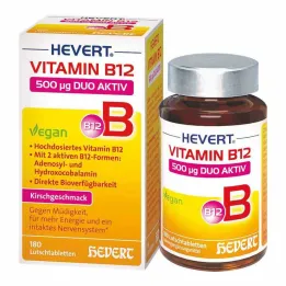 Vitamiin B12 Hevert 500 µg Duo Active pastillid, 180 tk