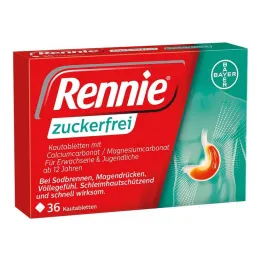 Rennie suhkruvabad närimistabletid, 36 tk