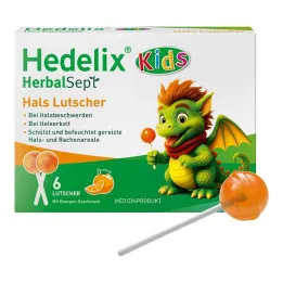 Hedelix Herbalsept Neck Lollipops Kids, 6 tk
