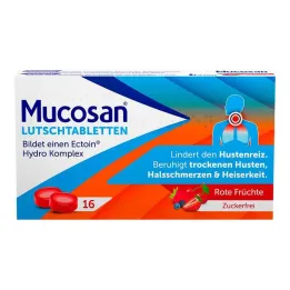 Mucosan pastillid punased puuviljad, 16 tk