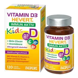 Vitamiin D3 Hevert Immun Aktiv Kids pastillid, 120 tk
