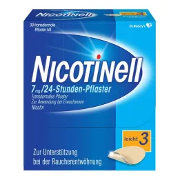 NICOTINELL 7 mg / 24 tunni nikotiiniplaastrid, plaastri tugevusega tuli (3), 30 tk